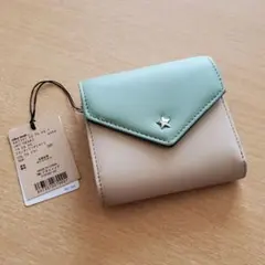 ニコアンド◆三つ折り財布 ミントグリーン ベージュ