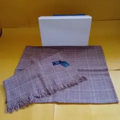 Kent チェック柄マフラー 100%ウール フリンジ付き