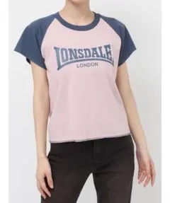 LONSDALE LONDON ラグラン Tシャツ ピンク ネイビーのサムネイル