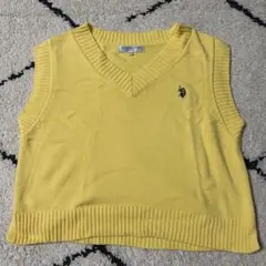 U.S. POLO ASSN. イエロー Vネックニットベストのサムネイル