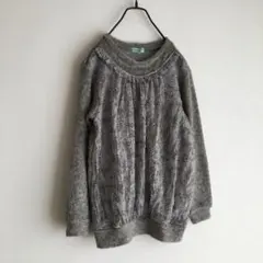 ◯ハッカキッズ【洗える】異素材 切り替え リボン ニット