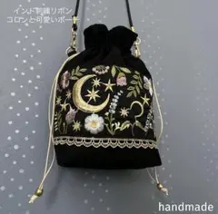 インド刺繍リボン　バッグ　ショルダーバッグ　スマホケース　サコッシュ　ポーチ