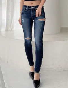 GYDA J/W SIDE RIPPED スキニーデニムPT