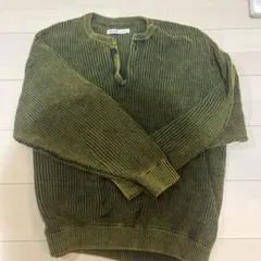 ジャーナルスタンダード　RELUME オリーブグリーン ヘンリーネックニット