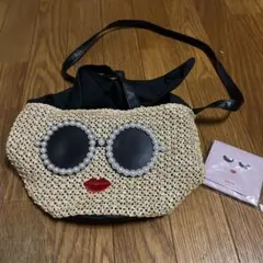アジョリー　a-jolie サングラス かごバッグ ストローバッグ　夏　パール