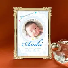 【命名書 誕生日記念】メモリアル ベビーポスター シンプル レース