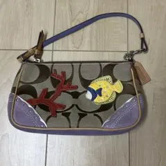 希少✨ COACH コーチ アクセサリーポーチ パープル系 パッチワーク