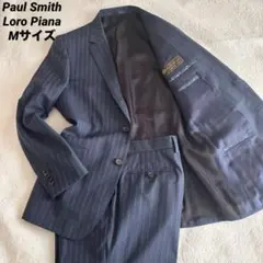 Paul Smith スーツ M ネイビー 紺 ロロピアーナ ストライプ 日本製のサムネイル