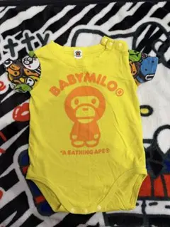 BABY MILO A BATHING APE ロンパース イエローのサムネイル