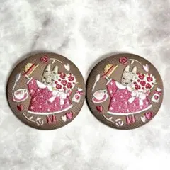 マロンクリーム　缶バッジ　2個