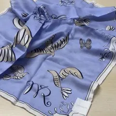 NINA RICCI 鳥モチーフ スカーフ　シルク　コットン　新品未使用