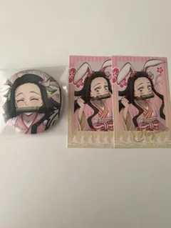 鬼滅の刃　ねずこ　缶バッジ　チェキ風ブロマイド 31点セット 鬼滅の刃 ねずこ 缶バッジ チェキ風ブロマイド 31点セット 鬼