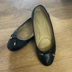 限定値下げ　ローレンラルフローレン ジェイナ レザー フラットシューズ ブラック