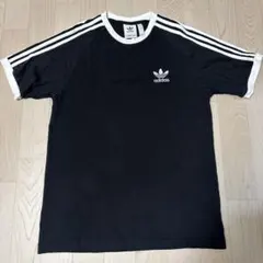 adidas 3ストライプ リンガーTシャツ Lサイズ 黒