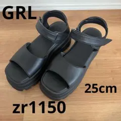 【GRL】スクエアトゥレザー厚底サンダル[zr1150] 25.0cm ブラックのサムネイル