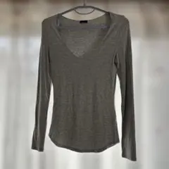 JOSEPH グレー Vネック 長袖Tシャツ