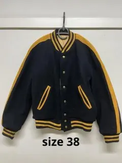 【レア】50~60s ウールスタジャン リバーシブル ブラック