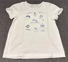 moo non non 刺繍入りTシャツ 130