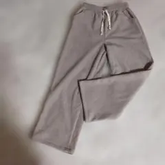 希少グレージュ色 コーデュロイ ワイドパンツ 裏起毛