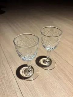 ダイヤモンドカットショットグラス　シェリーグラス2個セット