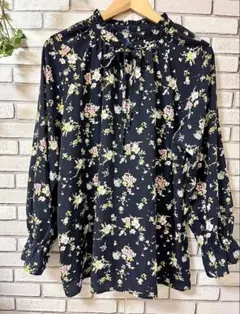 美品✨ 大きい✨3L✨フランシュリッペ FL5 ギンガム スカラップ襟 