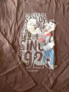Popeye the Sailor 長袖Tシャツ ブラウン