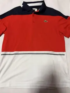 LACOSTE ポロシャツ M レッド ネイビー ホワイト