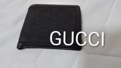 GUCCI グッチ 二つ折り財布 ブラック 黒　レザー　ウォレット