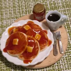 ミニチュアフード 蜂蜜たっぷりパンケーキセット