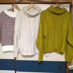 3着まとめ売り★タートルネック セーター