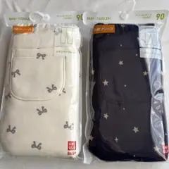【新品未開封】ユニクロ　フリースレギンス　90 星　リボン　2個セット　10分丈