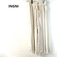 新品　イング　ワイドパンツ　アイボリー　ウエストゴム　ゆったり