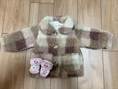 H&M ボアアウター 70cm ピンク ミキハウス 靴下 9〜11cm 女の子