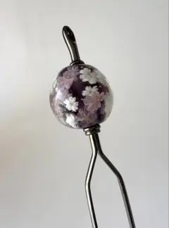 藤色★とんぼ玉かんざし 髪飾りヘアーアクセサリー