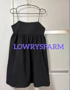 【美品】LOWRYSFARM/エンボスキャミチュニック/ブラック/Ｆサイズ