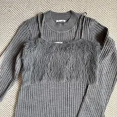 GU XL ニットワンピース ファー付き