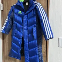 adidas ベンチコート 青 120サイズ　ダウン80%フェザー20%