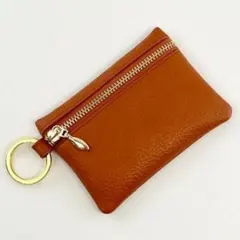 【新品】本革キーリング付きパスケース パステルブラウン