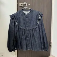 【moussy】デニムフリルシャツ