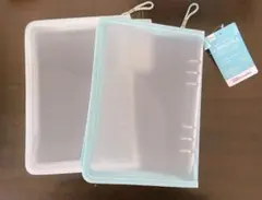 A5 6リングファイル ジッパー付き 青 白 2個セット