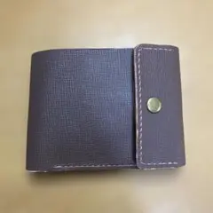 ヌメ革　三つ折り　コンパクト財布　ハンドメイド　レザークラフト
