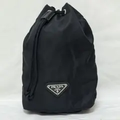 プラダ ハンドバッグ 巾着ミニポーチ 小物入れ ナイロン 黒 y2k 00s