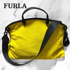 クロコ型押しトートバッグ/レザー ショルダー付　イエロー