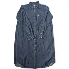 美品　チャムス　デニムシャツワンピース　L　インディゴブルー