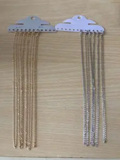 金属製ネックレスチェーン ゴールド・シルバー 5本セット