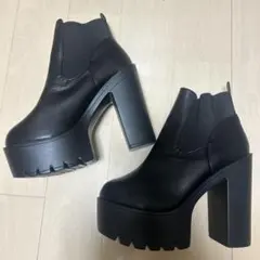 黒 厚底ブーツ 高ヒール