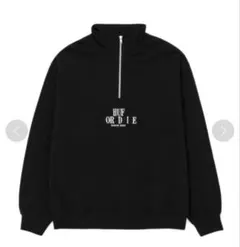 24時間だけ値引き HUF ハーフジップパーカー フリース 黒 ストリート