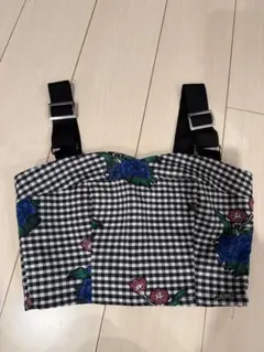 GUESS ギンガムチェック 花柄 ビスチェのサムネイル