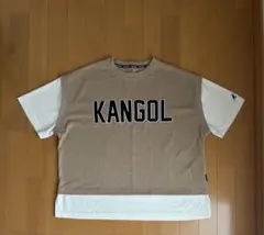 KANGOL レイヤード風 半袖Tシャツ ベージュ×ホワイト M