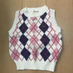 EKUBO アーガイル柄 ニットベスト
